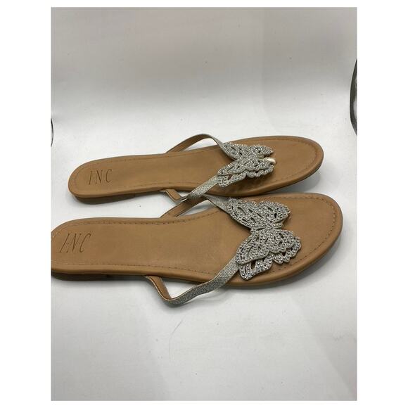 INC INTERNATIONAL CONCEPTS Women's Silver Marsha Butterfly Sandals SZ 11 - Picture 2 of 6